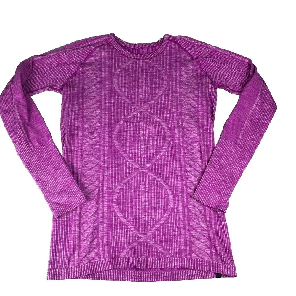 Lululemon Rest Less Long Sleeve Pullover Heathered Ultra Violet 10 Thumbholes